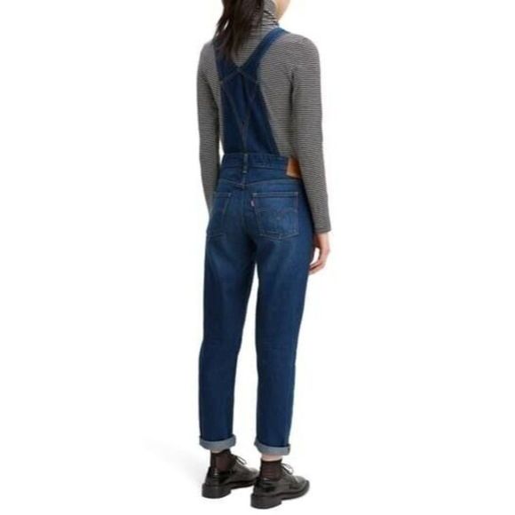 Levi’s Original Big Mouth Denim Overalls $128 S M L Dark Wash Womens Fre… - Picture 7 of 9